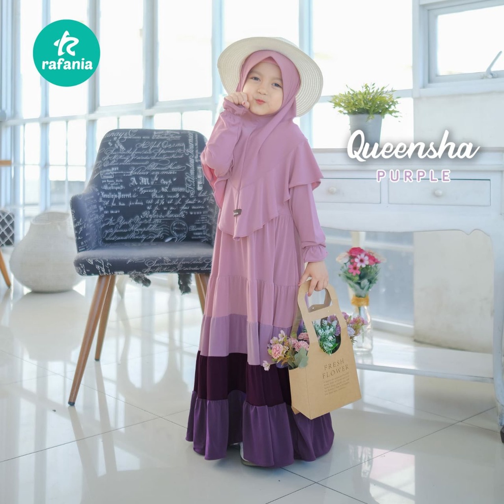 gamis set queensha purple size s by rafania
