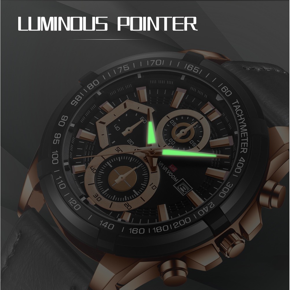 VA VA VOOM Jam Tangan Pria  100% Original Kronograf TANGAN COWOK Quartz Gift COWO