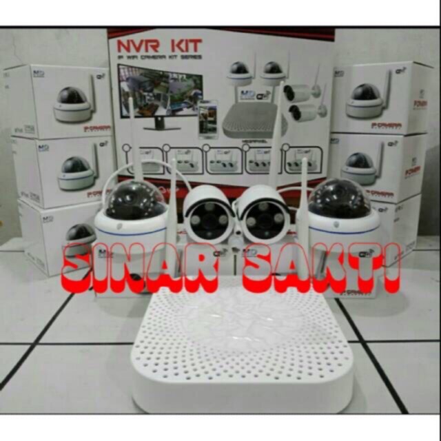 PAKET CAMERA CCTV Wireless IP 4CH 3MP FULL HD/NVR KIT tanpa Kabel