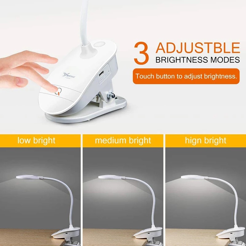 Adjustable Flexible Gooseneck  USB Adjustable Table Lamp With Clip