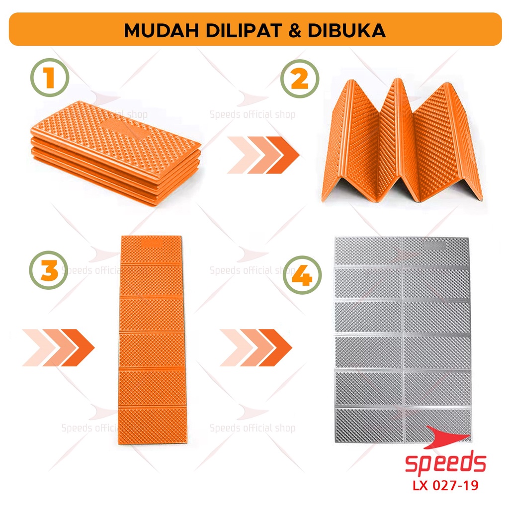 SPEEDS Matras Lipat Gunung Kemah Duduk XPE Karpet Outdoor Matras Camping Polos Olahraga Yoga Baby Tebal Playmat Playmate Berstandar SNI 027-19