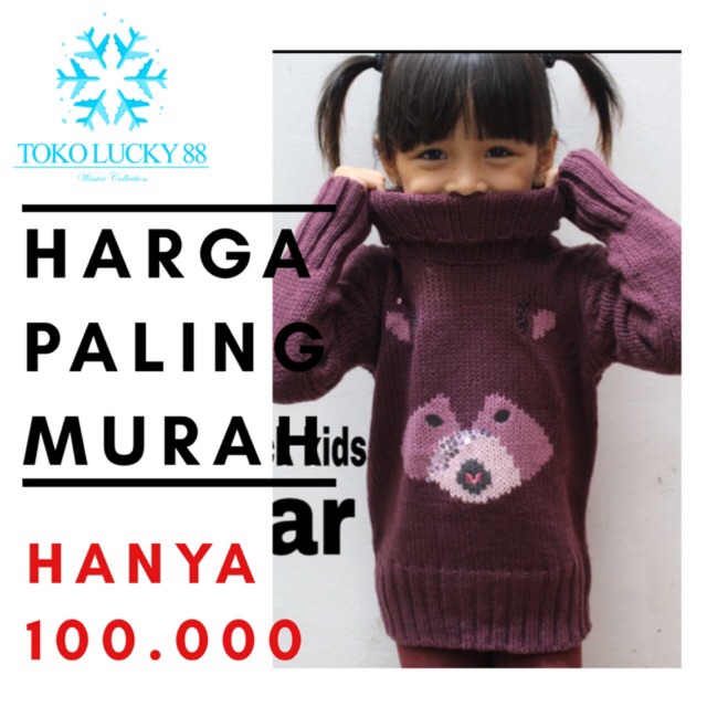 IMPORT MOLLAD Turtleneck Kids Rajut Wool Turtleneck Anak Winter Musim Dingin