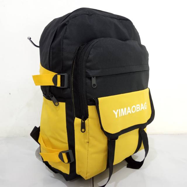 OBRAL CUCI GUDANG Tas Fashion Yimaobag Kuning Ransel Sekolah Kerja Pria Wanita Trendy Import Berkualitas Bakcpack Cowok Cewek Hangout Nongki Stylish Keren Terlaris