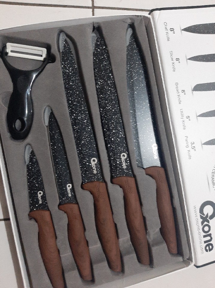 Oxone Black Marble Knife Set Ox605 / Pisau Set Ox 605