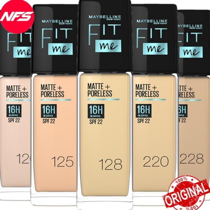 Premium Product Maybelline Fit Me Matte+Poreless Liquid Foundation/Alas Bedak Original - Paling Dica