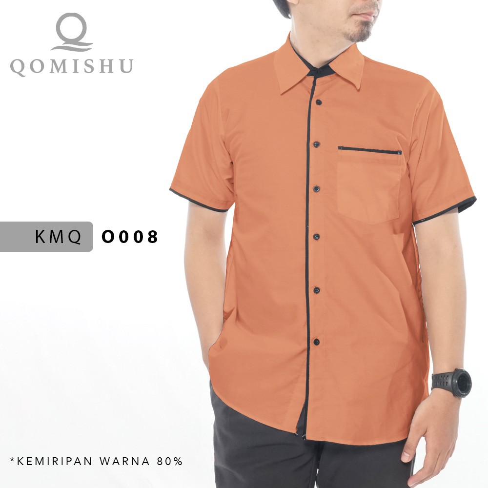 Kemeja Kasual Pria Slim Fit Simpel Modern KMQ QOMISHU