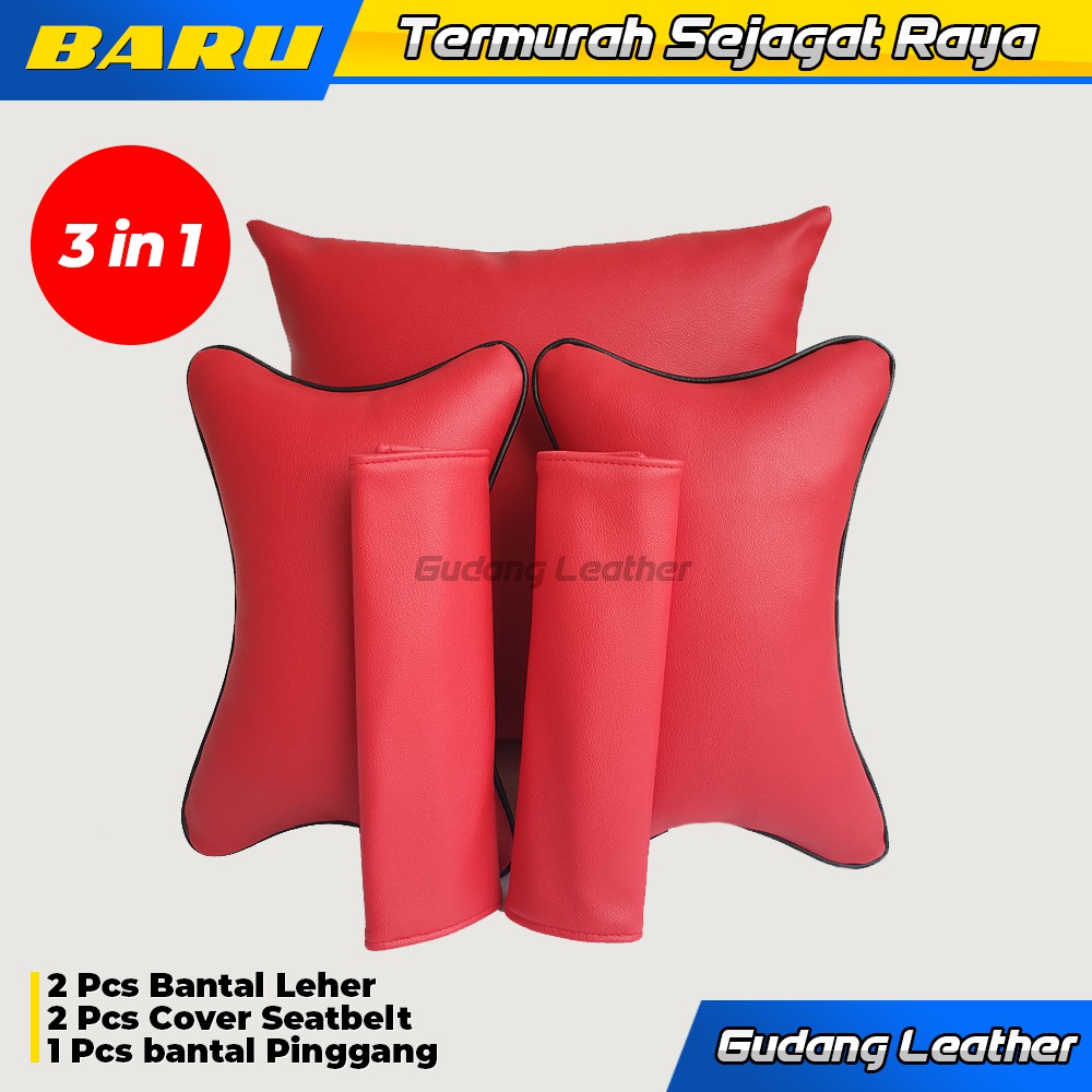 Bantal mobil Kulit - Set 3 in 1