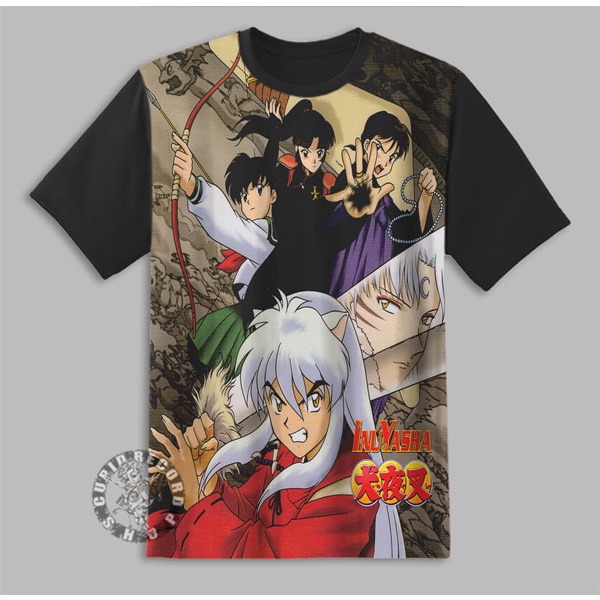 Kaos Inuyasha Kaos Anak Anime Inuyasha Power Group -3D- Baju Inuyasha Kaos Anak Baju Anak Anime Inuy
