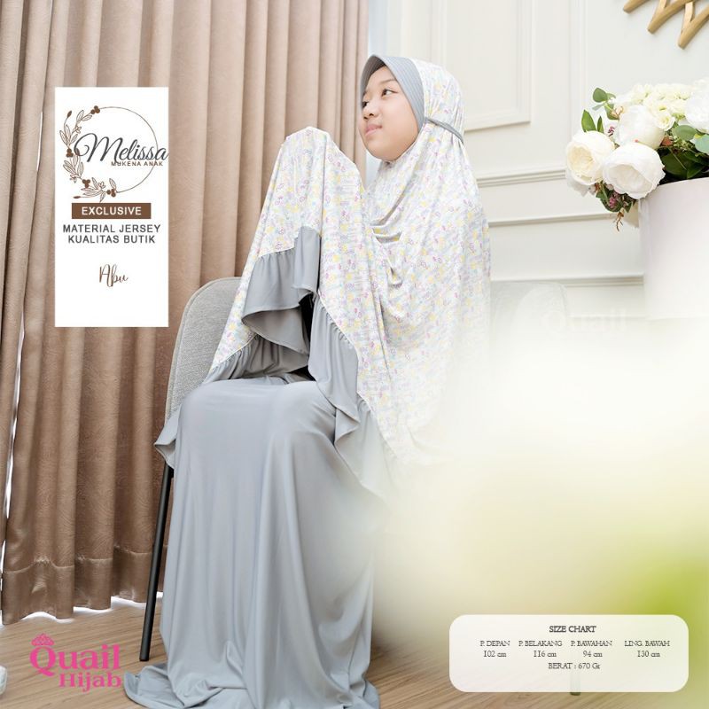Mukena Melissa Quail//Mukena anak quail hijab