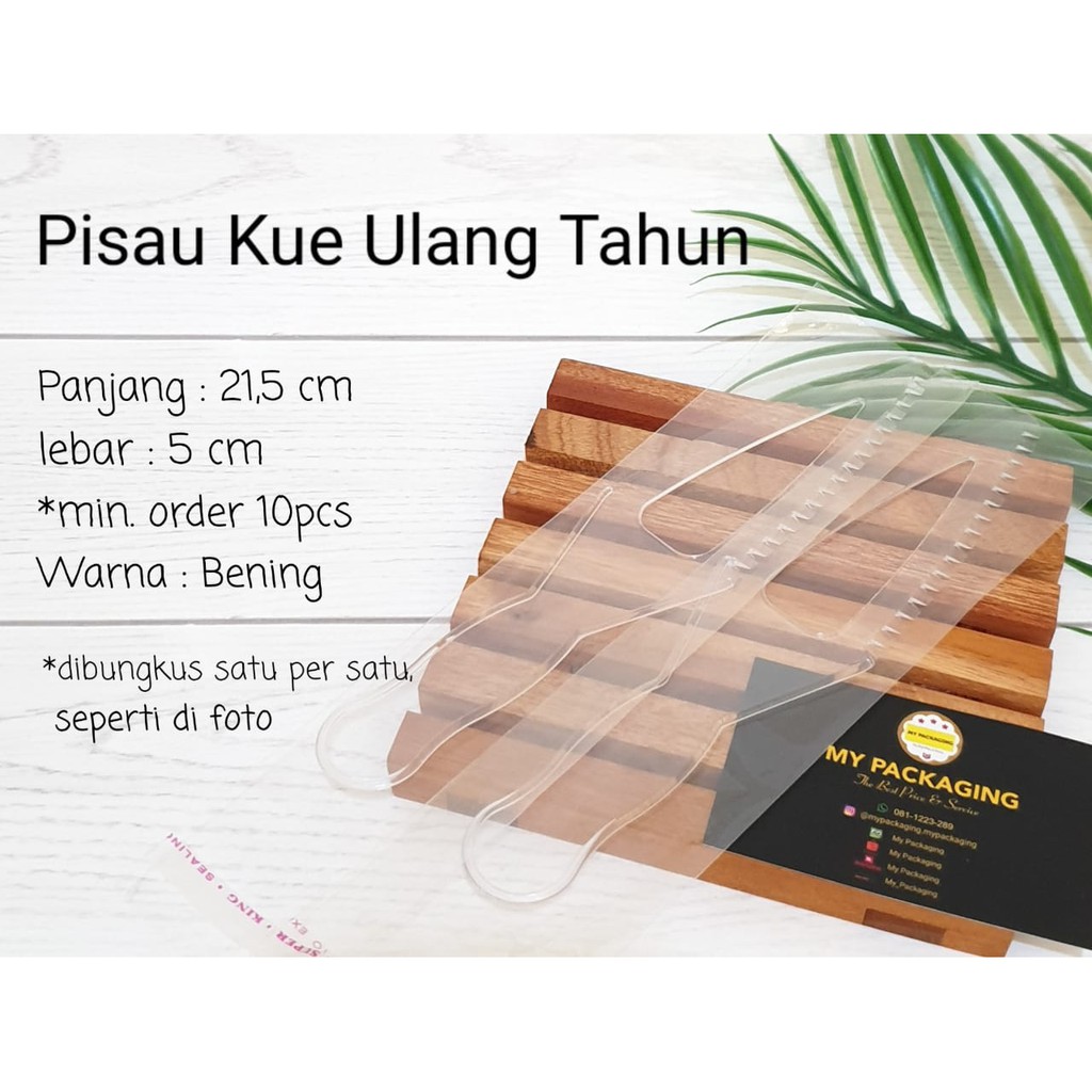 Pisau Kue Plastik STERIL Besar (isi 10pcs) - Pisau cake plastik dibungkus plastik satuan