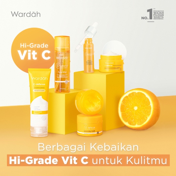 WARDAH C-Defense Series (C Defense Face Mist Creamy Wash Serum Waterclay Mask)