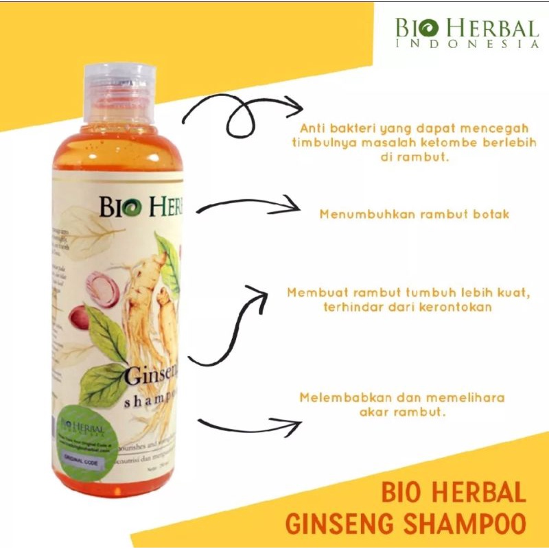 BIO HERBAL GINSENG SHAMPO ORIGINAL BPOM - SHAMPO GINSENG BIO HERBAL