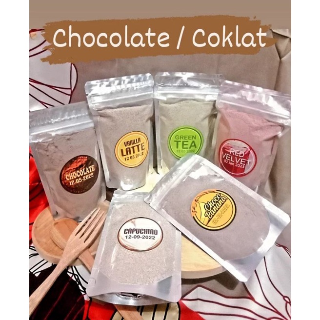 

CHOCOLATE BUBUK MINUMAN POWDER DRINK PAKET SAMPLE 100gr VARIAN