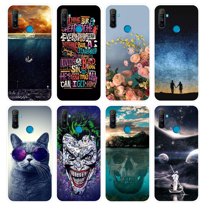 HP Soft Case Realme C3 Casing Silikon Untuk Realme C3 RealmeC3 Casing Kartun Cover Flowers