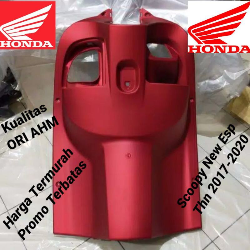 Cover Inner lower kantong legshield dek kontak Dasbor Scoopy New fi esp K93 2018-2020 Merah Doff ORI