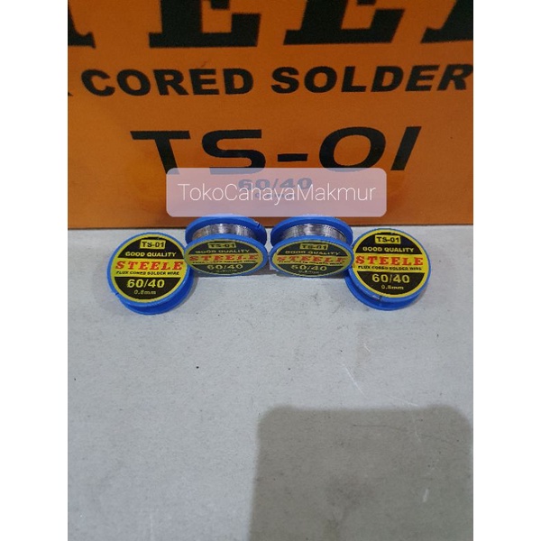 Timah Solder Diameter 0,8mm Panjang 1,8 Meter Steele / Timah Gulung