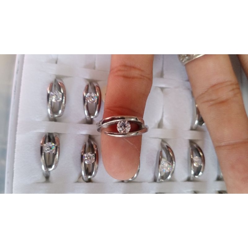 Cincin Permata 04 Besi Putih Asli Ternate