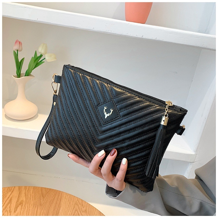 TAS TANGAN WANITA CLUTCH HANDBAG KULIT FASHION CHARLEA TA608B5 HITAM KOREA KEKINIAN PESTA IMPORT BRANDED PREMIUM BATAM MURAH SIMPLE REMAJA KEKINIAN