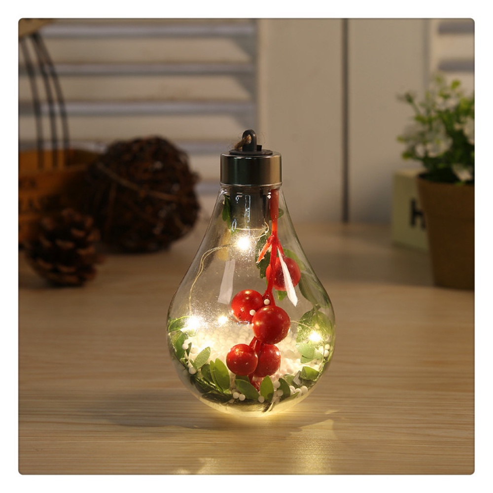 LED transparent christmas ornament christmas tree decoration pendant plastic bulb ball OW