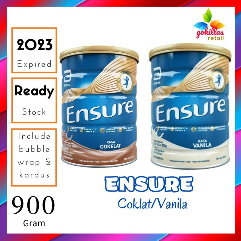 Ensure Coklat / Vanila Susu Nutrisi Dewasa 900g | 900gr 900 g gr