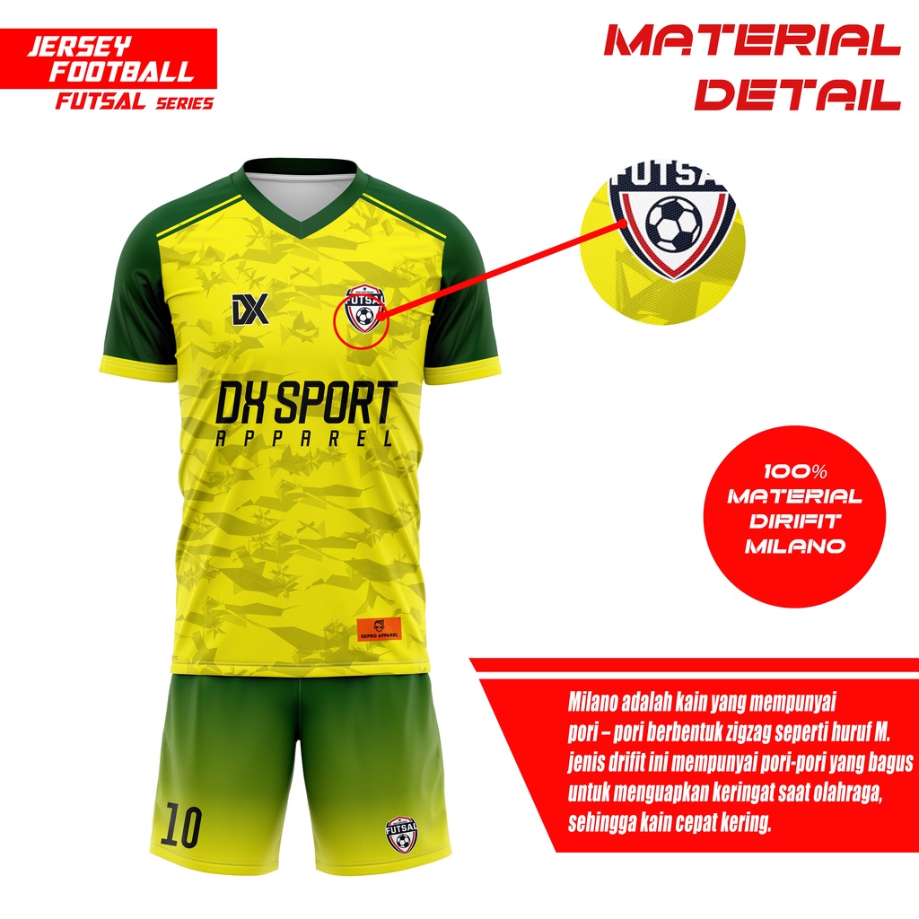 JERSEY FOOTBALL SEPAK BOLA FREE NICKNAME/NO/LOGO/SPONSOR SERIES XII YELLOW GREEN