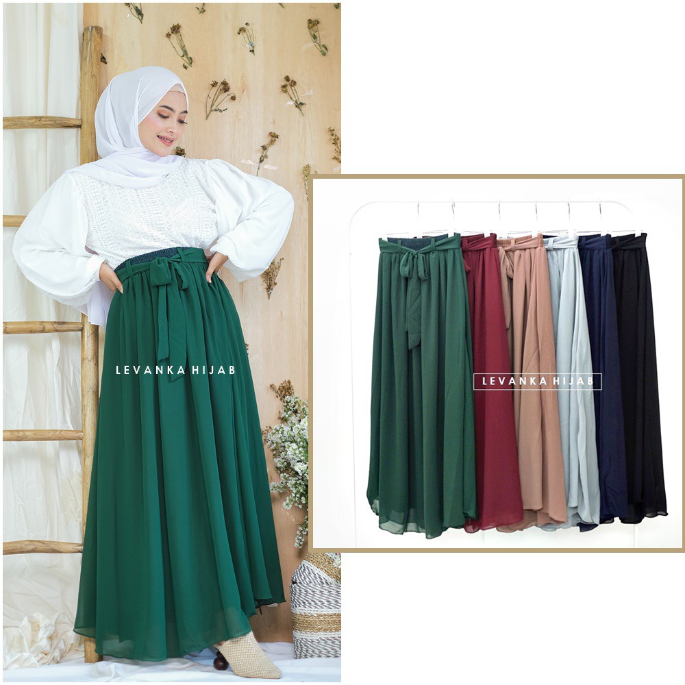 Sherlyn Skirt - Rok Panjang Wanita Payung - Rok Ceruti Baby doll Premium full furing