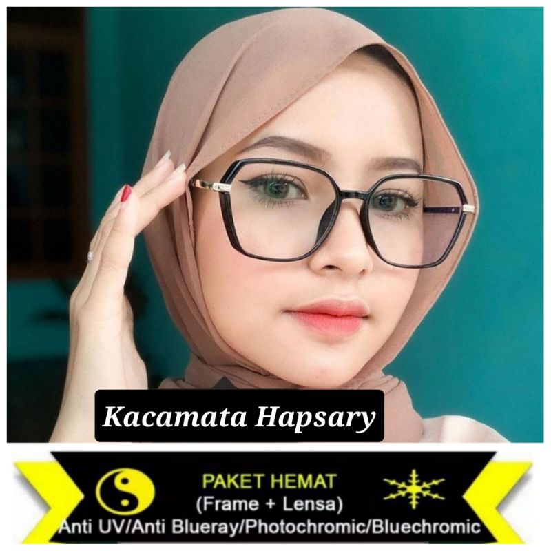 FRAME KACAMATA WANITA 18130 PAKET LENSA ANTI RADIASI ( BLUERAY / PHOTOCROMIC / BLUECROMIC ) MINUS