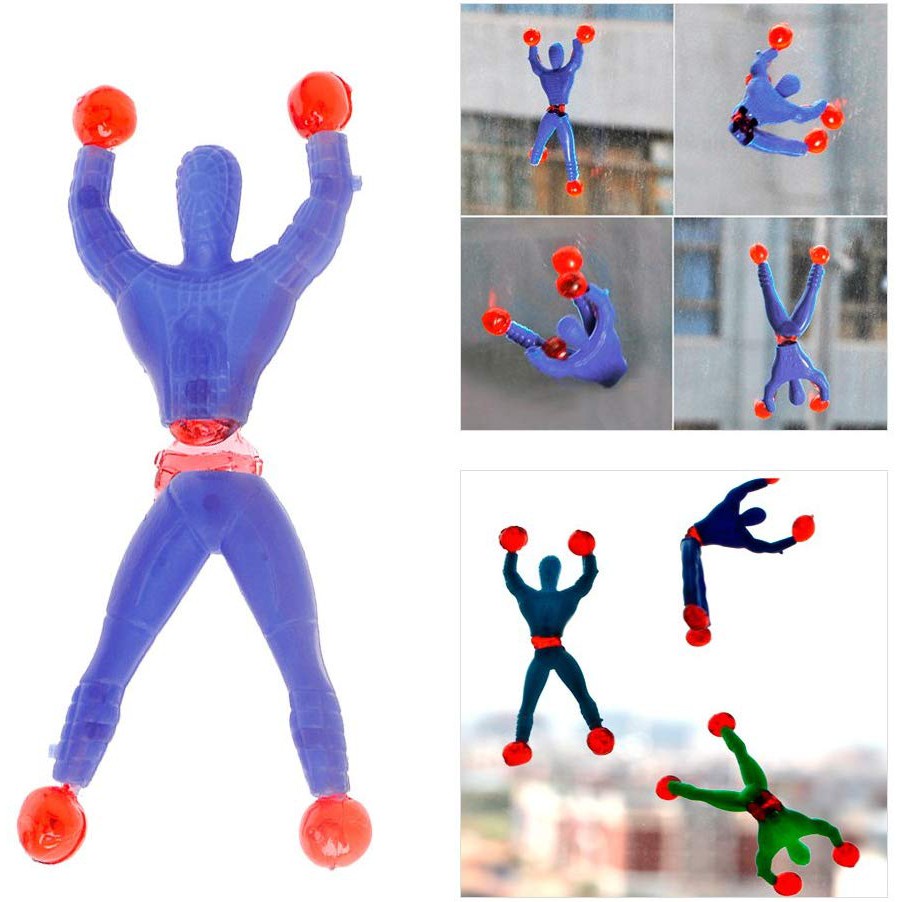 5 Pcs Mainan Boneka Spiderman Memanjat Dinding Warna-Warni Untuk Pesta