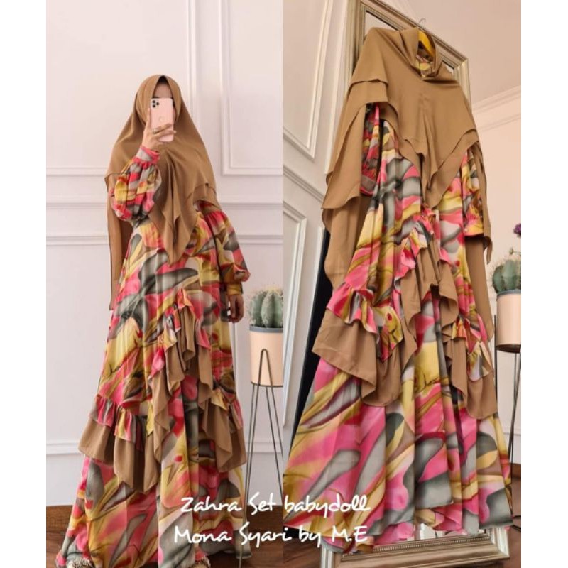 SALE GAMIS ZAHRA SET BABYDOLL MONA SYAR'I BY ME
