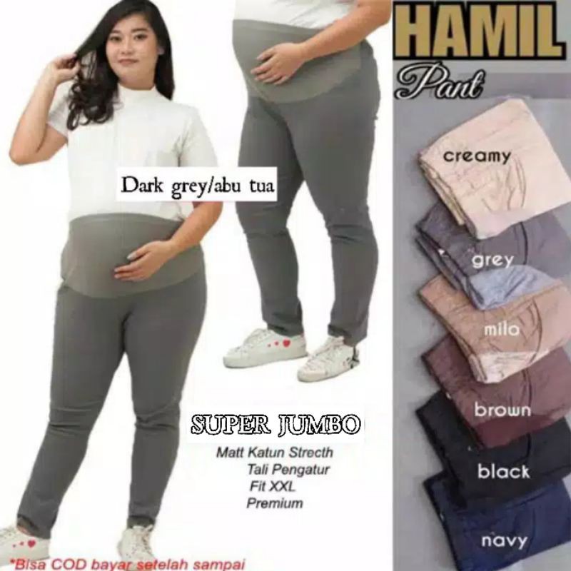 Celana Hamil SUPER JUMBO (LP ±80-130cm) katun stretch //JF4656