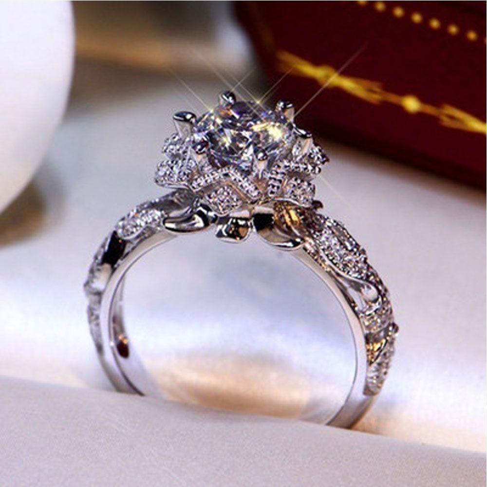 Preva Cincin Snowflake Perhiasan Mewah Berlian Perhiasan Snowflake