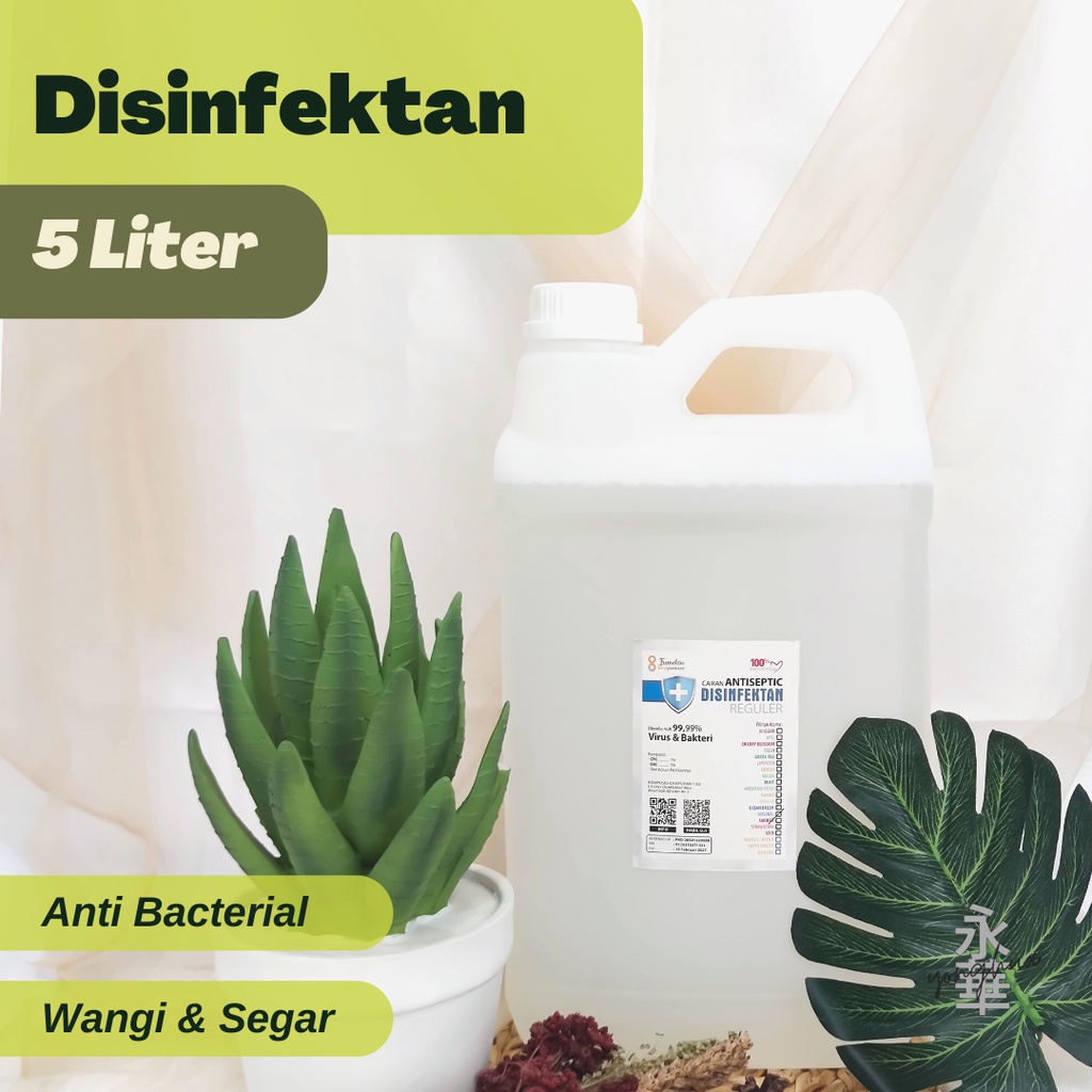 Disinfektan Murah Antiseptic 5 Liter Kemasan Jerigen  Aroma Wangi Segar Harum Parfum