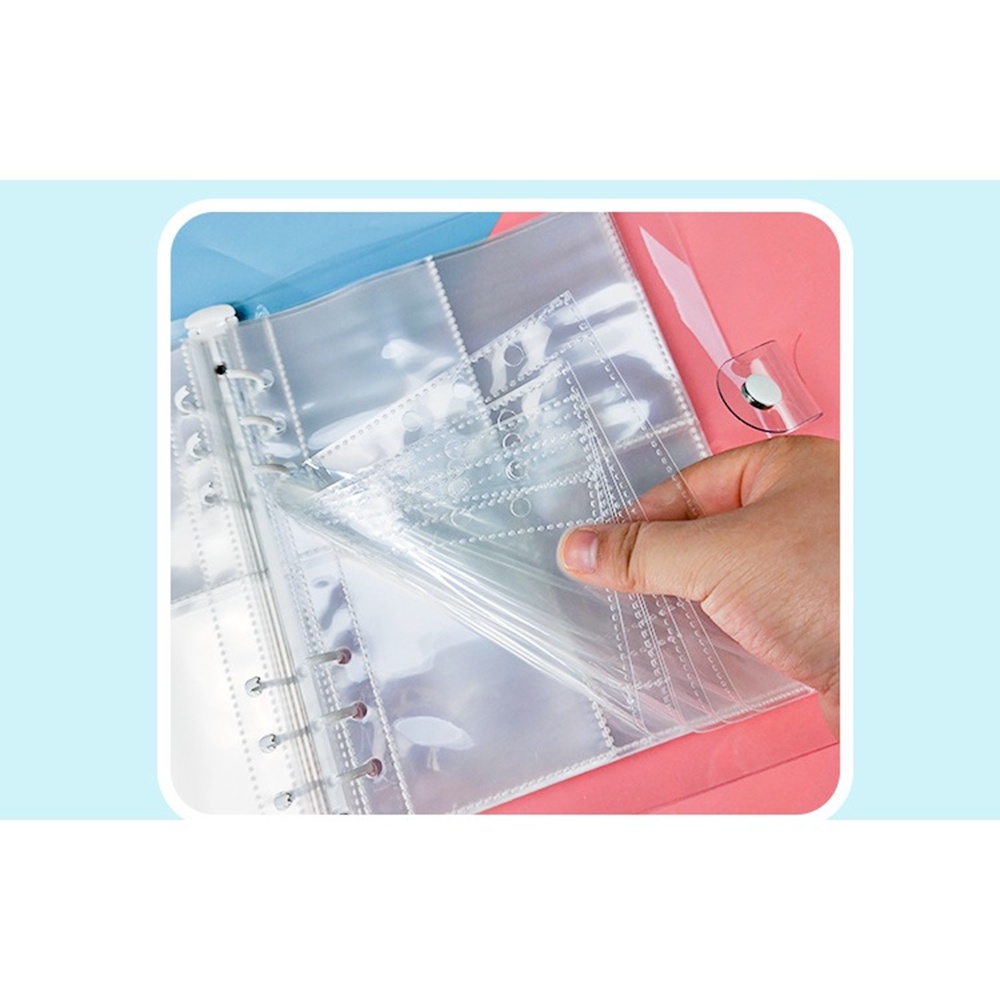 【COD Tangding】6 Hole High Transparent 4 Case Card Page A5 Loose Leaf Benti Core Bag Card Book Card Book Inside Bag