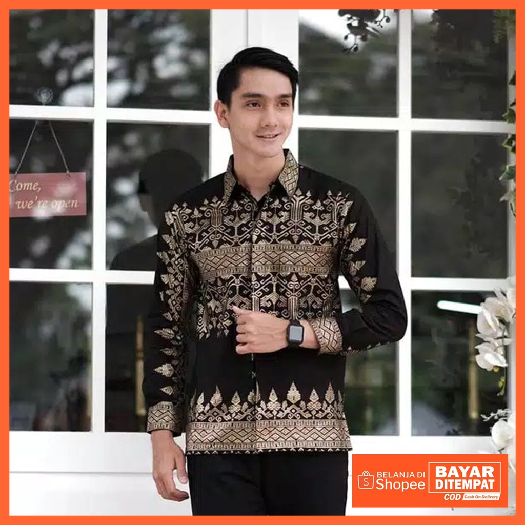 Kemeja Batik lengan Panjang Baju pria Modern - Nella Prada