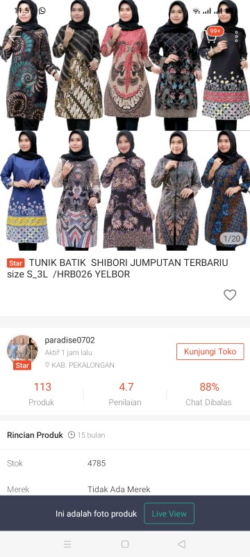Terlaris Serut Genes Jelita Tunic Navbor Yelbor Whitbor Creambor Tunik Batik Modern Hrb030 Dolbi Dob