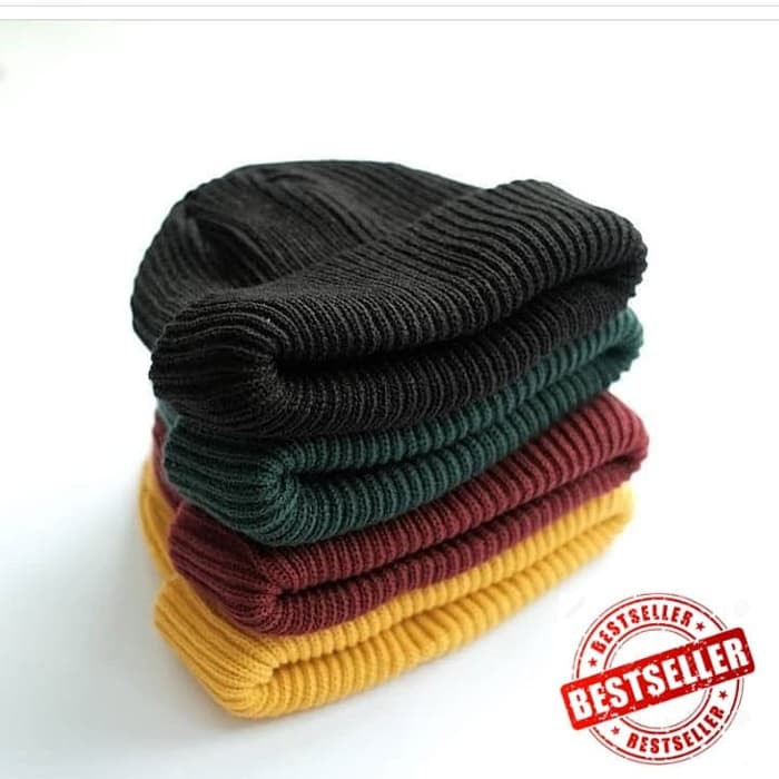 ASLI..Short beanie hat kupluk pendek skate tebal 2 layers