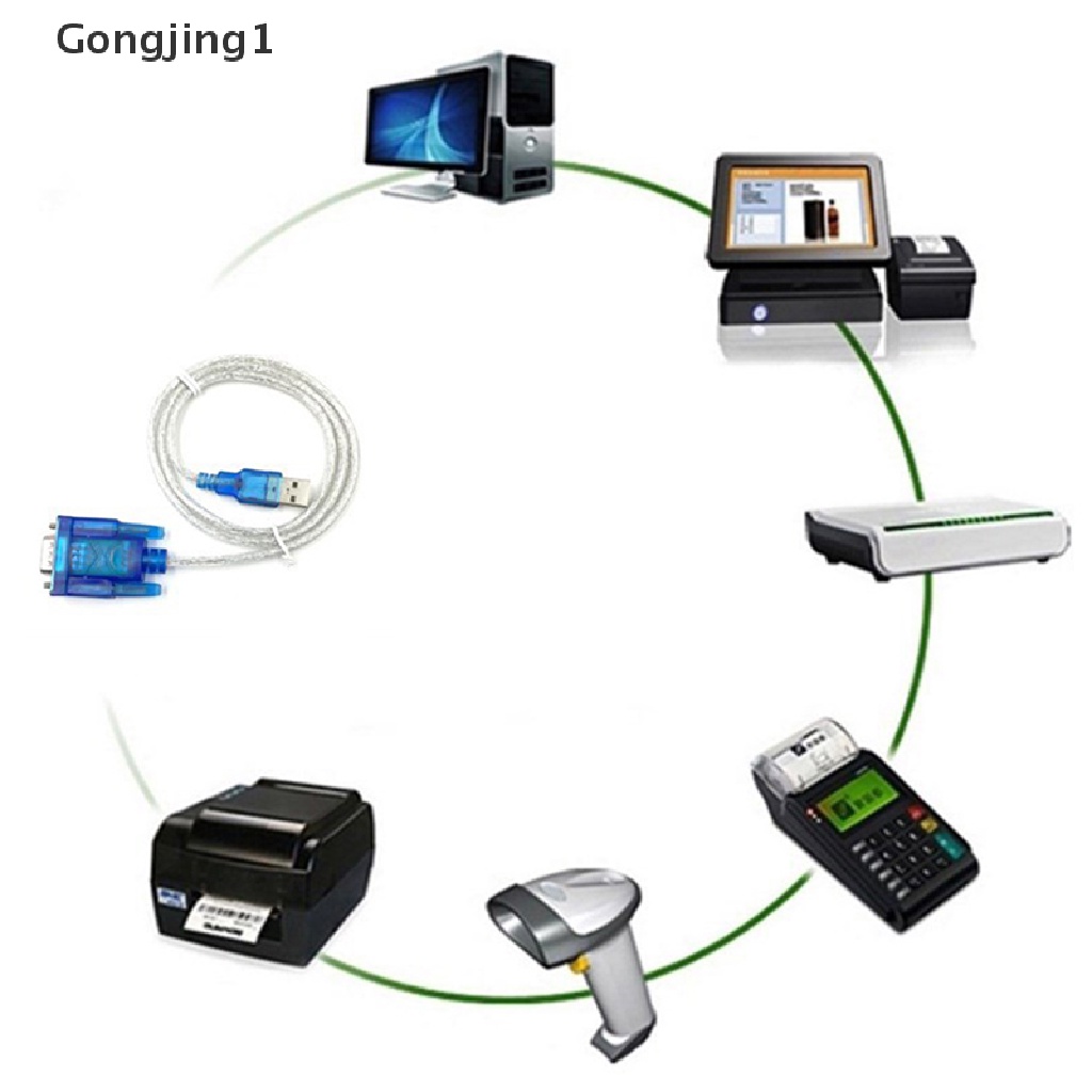 Gongjing1 Kabel Adapter Konverter Usb Ke Rs232 Serial Port Db9 9 Pin Male Pda