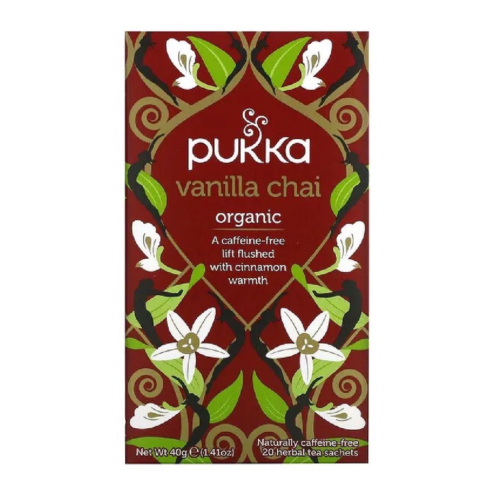 Pukka Tea Vanilla Chai Organic Caffeine Free With Cinnamon 20s x 2gr