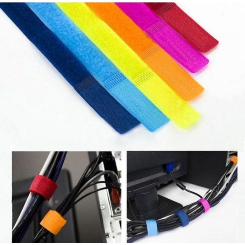 pengikat kabel perapih kabel velcro strap tali pengikat organizer