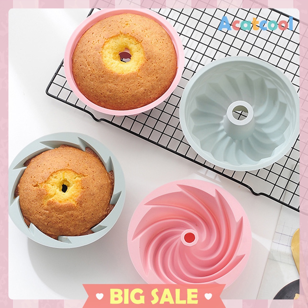 Silicone Cake Molds 6 inch Round Spiral Savoirin Pan DIY Baking Tray Tools