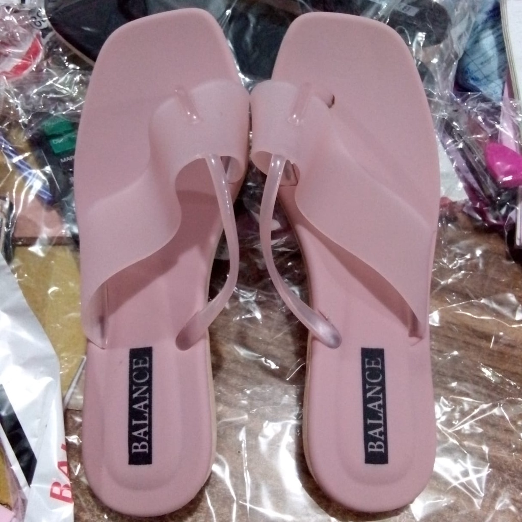 Sandal jepit jelly viral Wanita dewasa Import Korea Balance 1203-12 size 37-40 jepit jempol