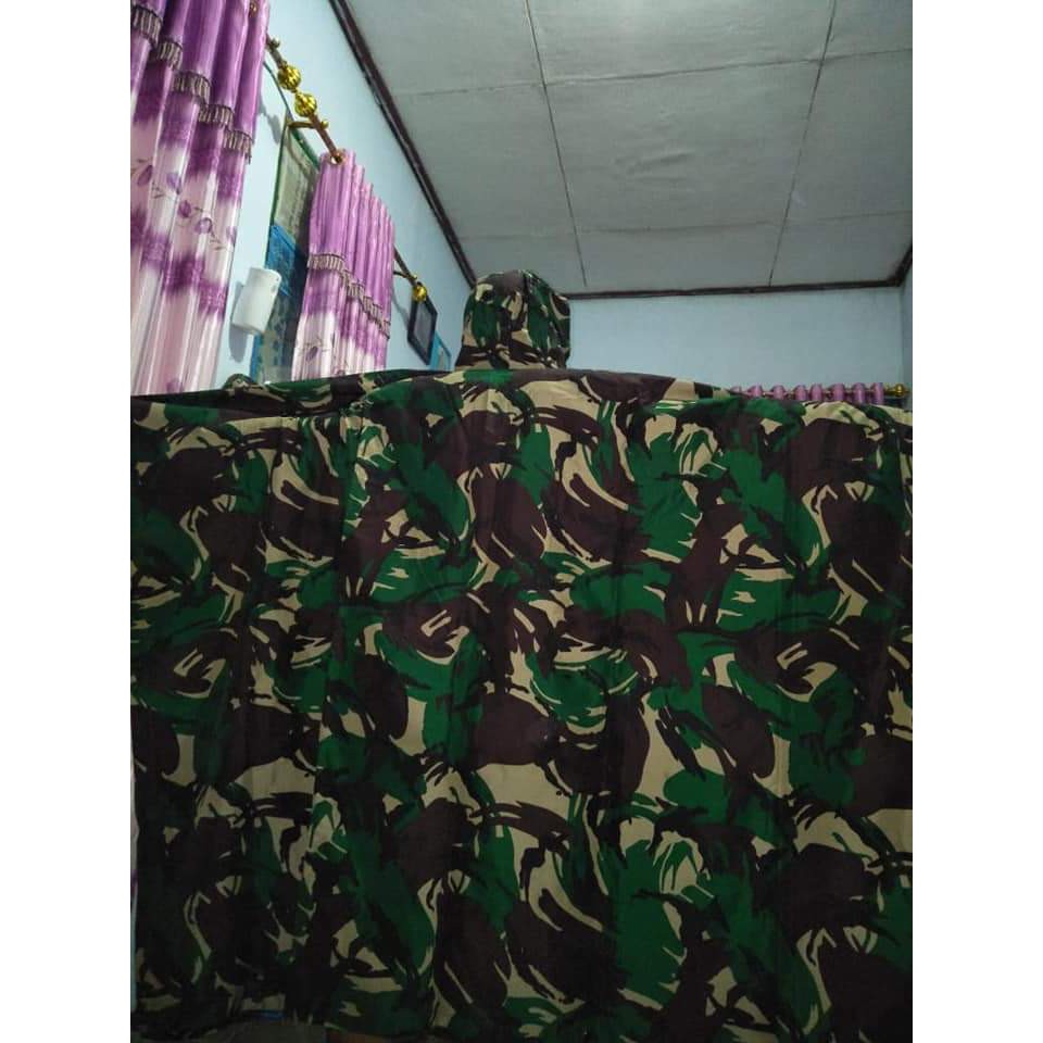 Mantel Ponco Loreng TNI Jas Hujan