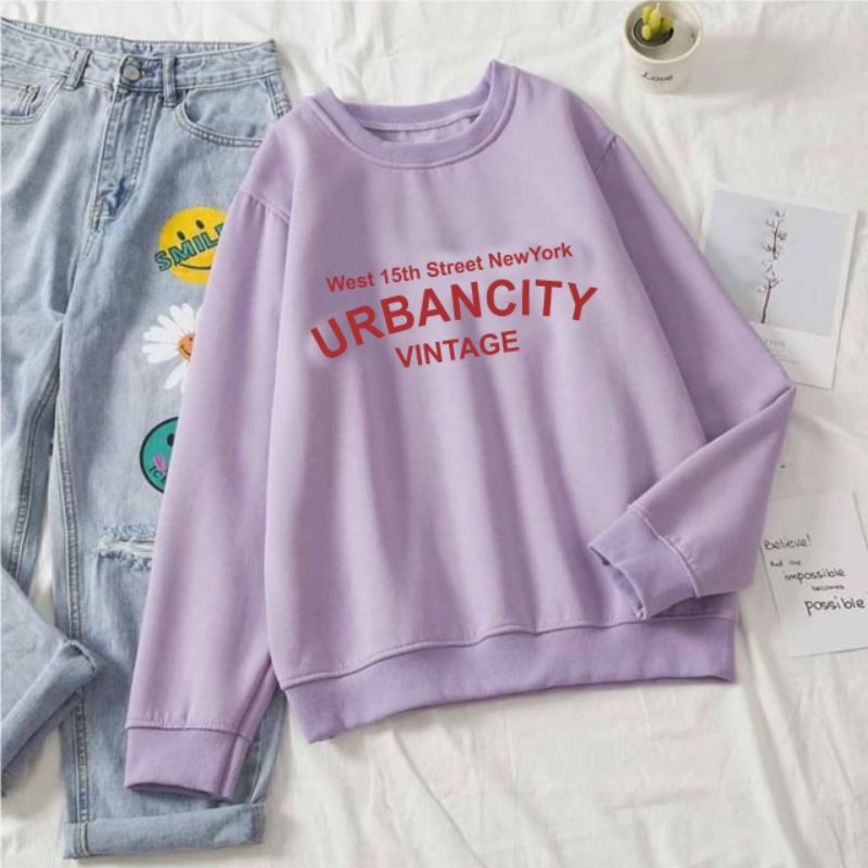 SWEATER UNISEX URBANCITY VINTAGE /// CREWNECK FLEECE TEBAL KEKINIAN TERBARU''
