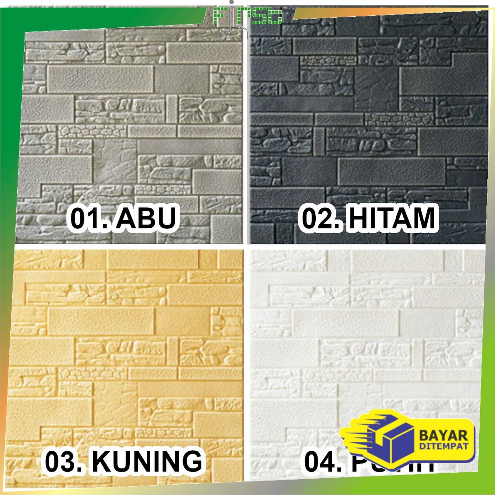 FH-C217 - C224 Wallpaper 3D Foam Motif / Wallfoam Sticker Dinding Kamar / Walpaper Dinding Bata-A