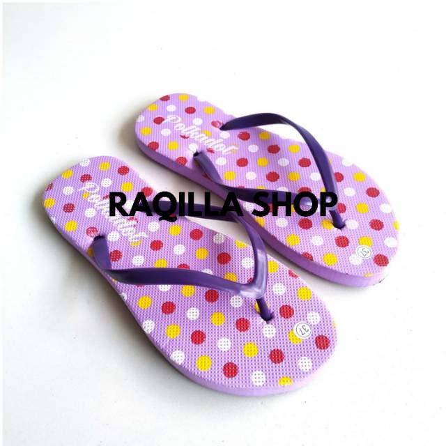 Raqilla Shop / Sandal jepit polkadot / sandal jepit wanita wanita polkadot