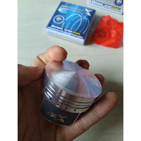 PISTON KIT SEHER MITRON X DIAMETER UKURAN 57 PEN PIN 13 MM DOME MENTAH JENONG JUPITER VEGA GRAND KAR