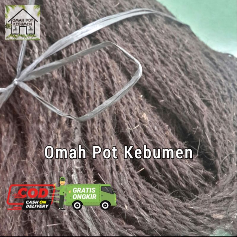 13 meter tali gazebo ijuk hitam / tali ijuk aren / tali ikat rumah saung bambu