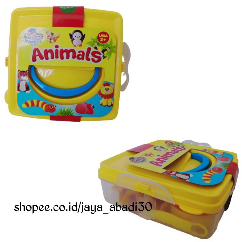 MAINAN FUN DOH ANIMALS 2CUP DAN CETAKAN KEMASAN CONTAINER 28147