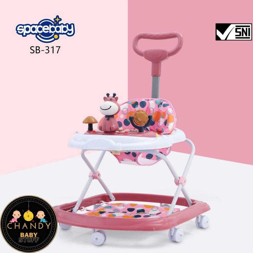 BABY WALKER SPACE BABY SB 317 ( DEER ) MAINAN RUSA DENGAN DORONGAN