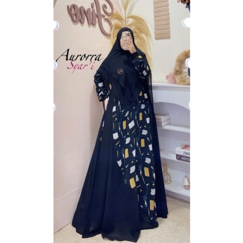 Aurorra syar'i motif original fajar collection full furing